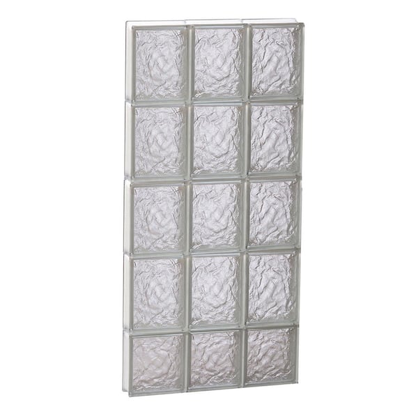 Clearly Secure 17.25 in. x 36.75 in. x 3.125 in. Frameless Ice Pattern Non-Vented Glass Block Window