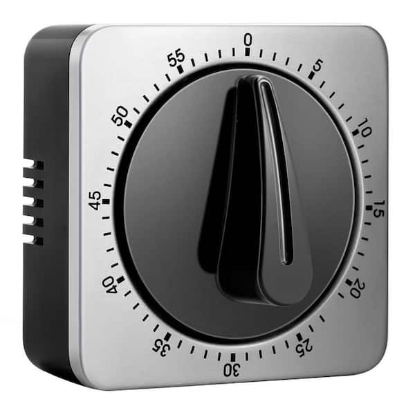 Mechanical Kitchen Timer Stainless Steel Analog Clock for Cooking Magnetic Backing Loud Alarm Reminder