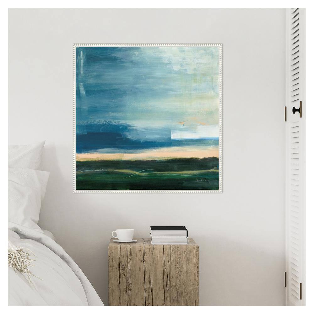 30"x30" Life Light Landscape Abstract Canvas Wall Art with White Frame