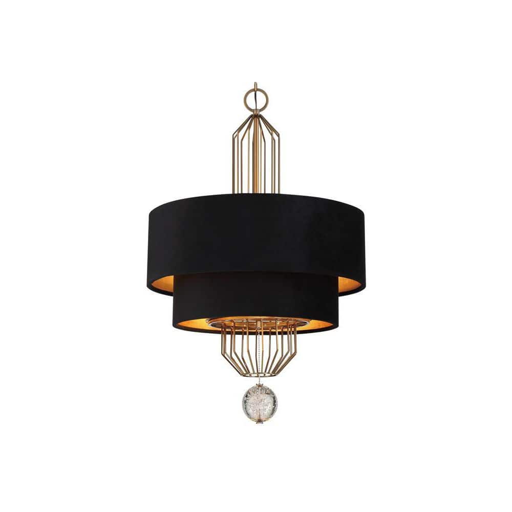 Grandeur 8-Light Aged Antique Brass Drum Chandelier
