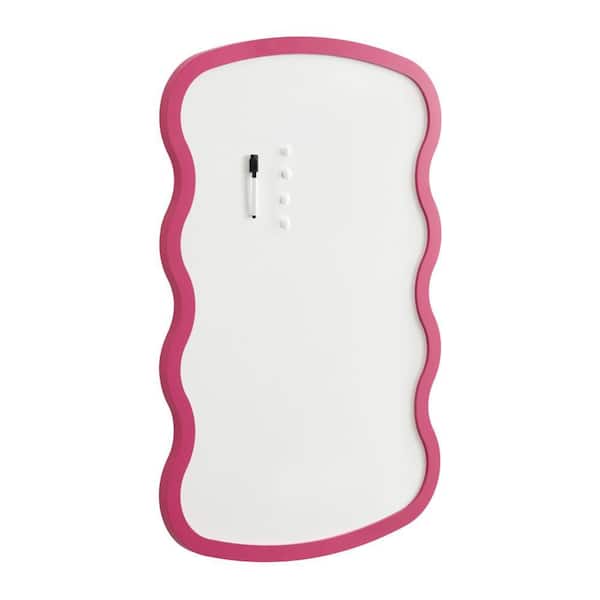 Kate and Laurel Holbrook 36 in. x 24 in. Pink Wood Framed Dry Erase Memo Board
