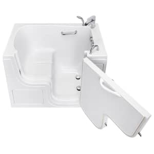 Wheelchair Transfer30 52 in. Acrylic Soaking Walk-in Tub in White with Fast Fill Faucet and Right 2 in. Dual Drain