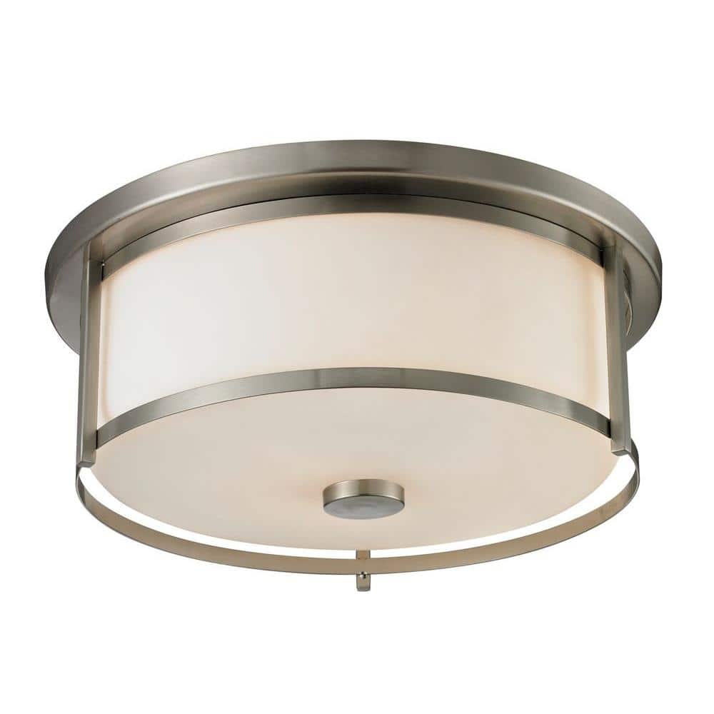 Savannah Brushed Nickel 3-Light Flush Mount with Opal Glass