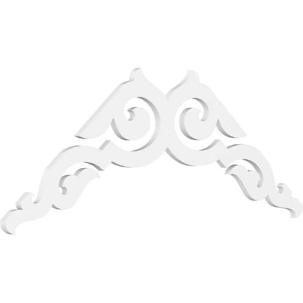 Ekena Millwork Pitch Rotherham 1 in. x 60 in. x 27.5 in. (10/12) Architectural Grade PVC Gable Pediment Moulding
