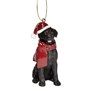 3.5 in. Black Lab Holiday Dog Ornament Sculpture