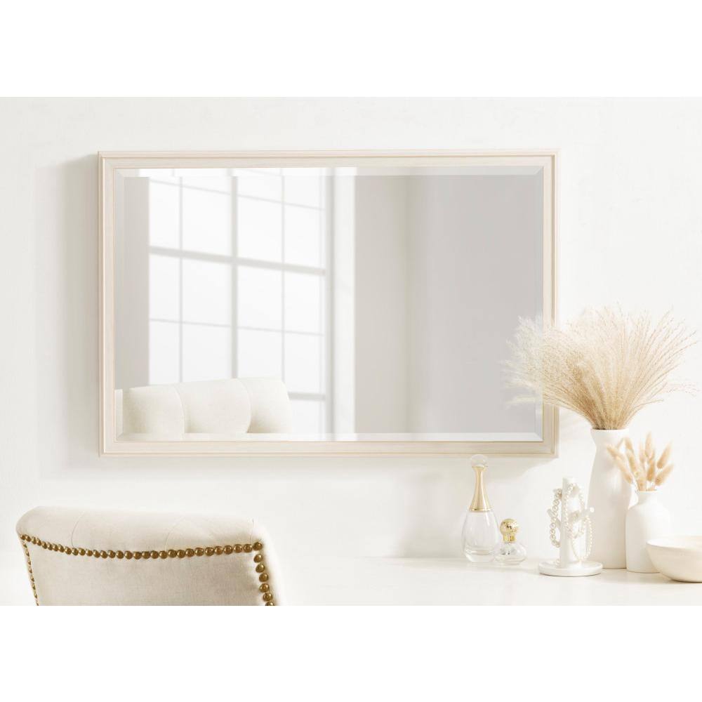 Oakhurst 20"x30" White Rectangular Wall Mirror with Stepped Frame