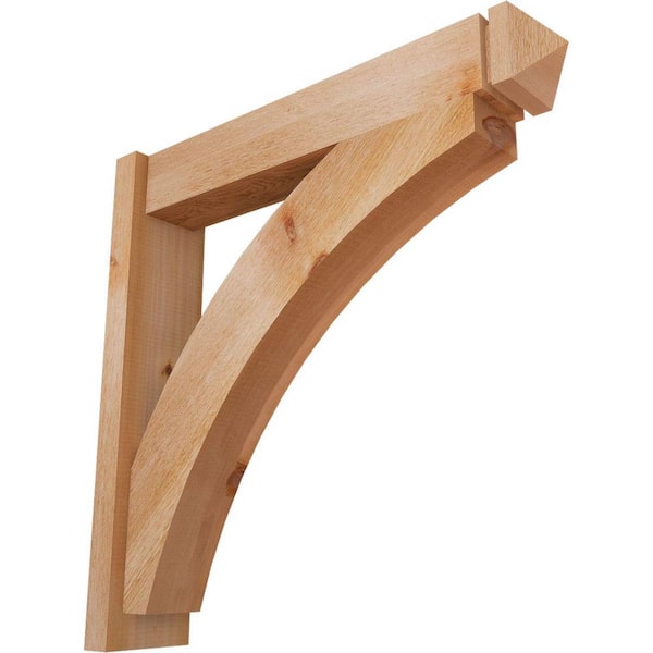 Ekena Millwork 6 in. x 30 in. x 30 in. Western Red Cedar Thorton Arts and Crafts Rough Sawn Outlooker