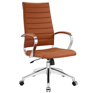 Jive 22.5 in. Width Standard Terracotta Vinyl Executive Chair with Swivel Seat