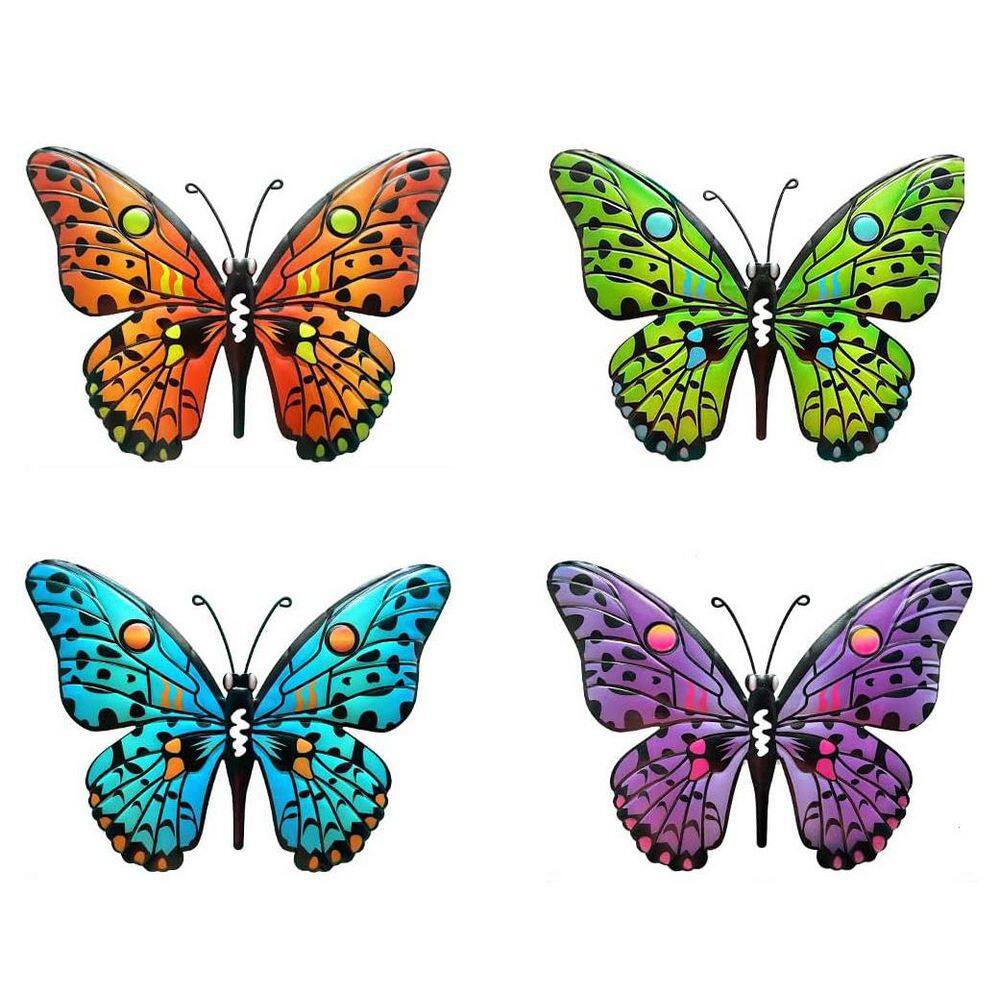 Metal Butterfly Wall Decor 1 in. Durable Iron Hanging Decoration for Garden Yard Living Room Bedroom Balcony 4 Pack price history on PriceWatchPro
