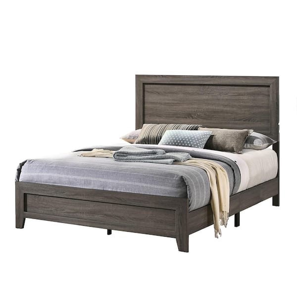 Best Quality Furniture Anastasia Grey Eastern King Panel Bed
