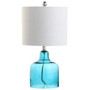 Gemma 19 in. Moroccan Blue Glass Bell Table Lamp