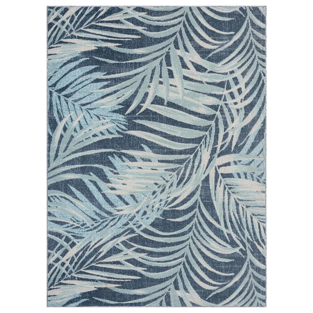 Tommy Bahama Malibu Palm Springs Navy Blue/Aqua 5 ft. x 7 ft.  Indoor/Outdoor Area Rug 2-7989-300 - The Home Depot