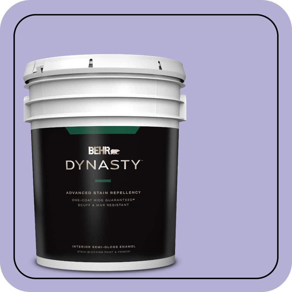 5 gal. #630B-4 Freesia Purple Semi-Gloss Enamel Interior Stain-Blocking Paint & Primer price history on PriceWatchPro