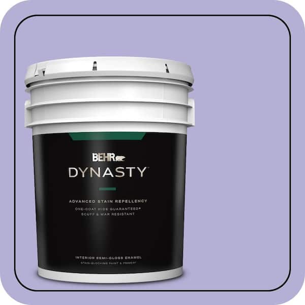 BEHR DYNASTY 5 gal. #630B-4 Freesia Purple Semi-Gloss Enamel Interior Stain-Blocking Paint & Primer
