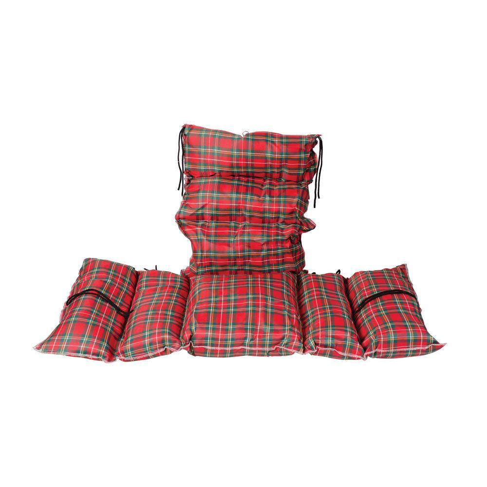Plaid Hypoallergenic Polyester Fiberfill Wheelchair Cushion