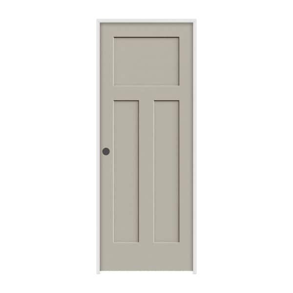 JELD-WEN 24 in. x 80 in. Craftsman Desert Sand Painted Right-Hand Smooth Molded Composite Single Prehung Interior Door