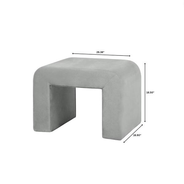 Leisuremod Vint Modern Bench Upholstered in Velvet Boucle