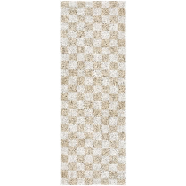 Fossay Shag Beige 2 ft. x 3 ft. Modern Indoor Area Rug