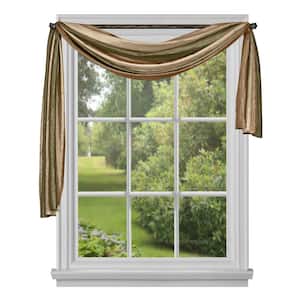 Ombre 144 in. L Polyester Window Curtain Scarf in Earth