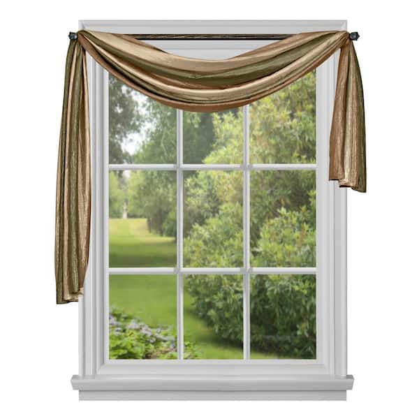 ACHIM Ombre 144 in. L Polyester Window Curtain Scarf in Earth