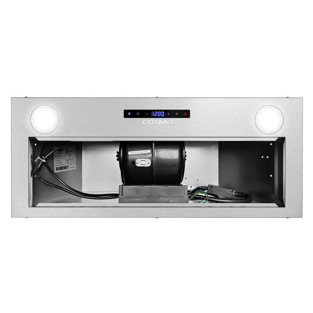 Cosmo 30-Inch Stainless Steel Insert Range Hood with LED Lights