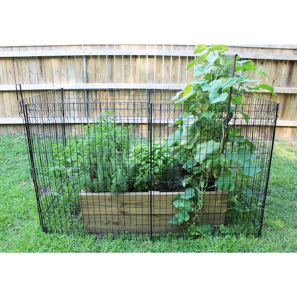 Vigoro 44 in. H x 36 in. W Metal No Dig Multi-Purpose Garden Fence