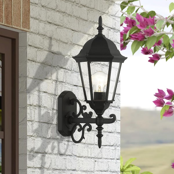 Hathshire 1 Light Textured Black Outdoor Wall Lantern
