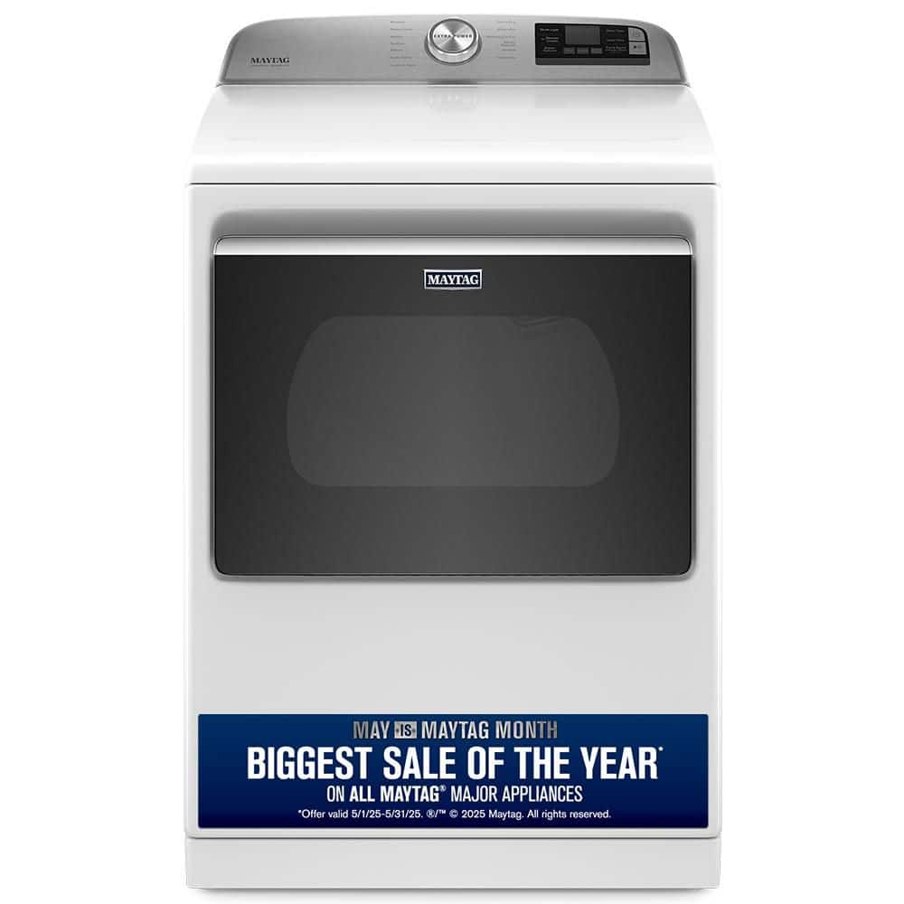 7.4 cu. ft. 240-Volt Smart Capable White Electric Vented Dryer with Hamper Door and Steam, ENERGY STAR
