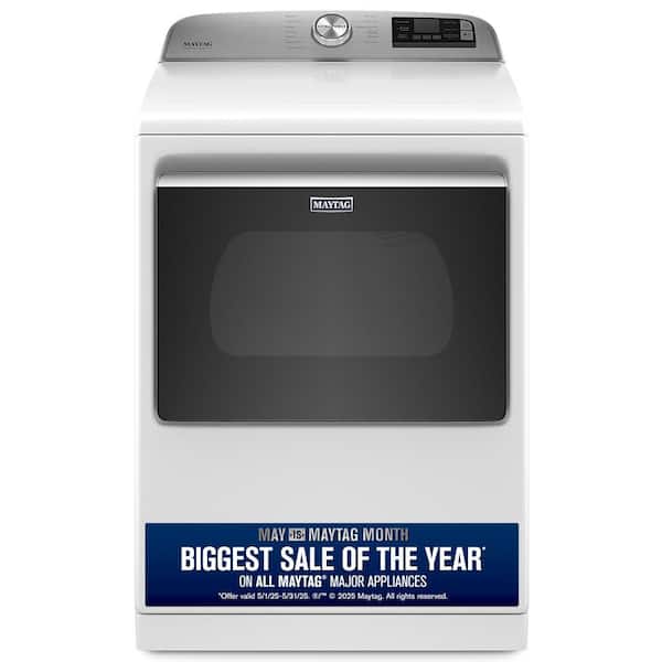7.4 cu. ft. 240-Volt Smart Capable White Electric Vented Dryer with Hamper Door and Steam, ENERGY STAR