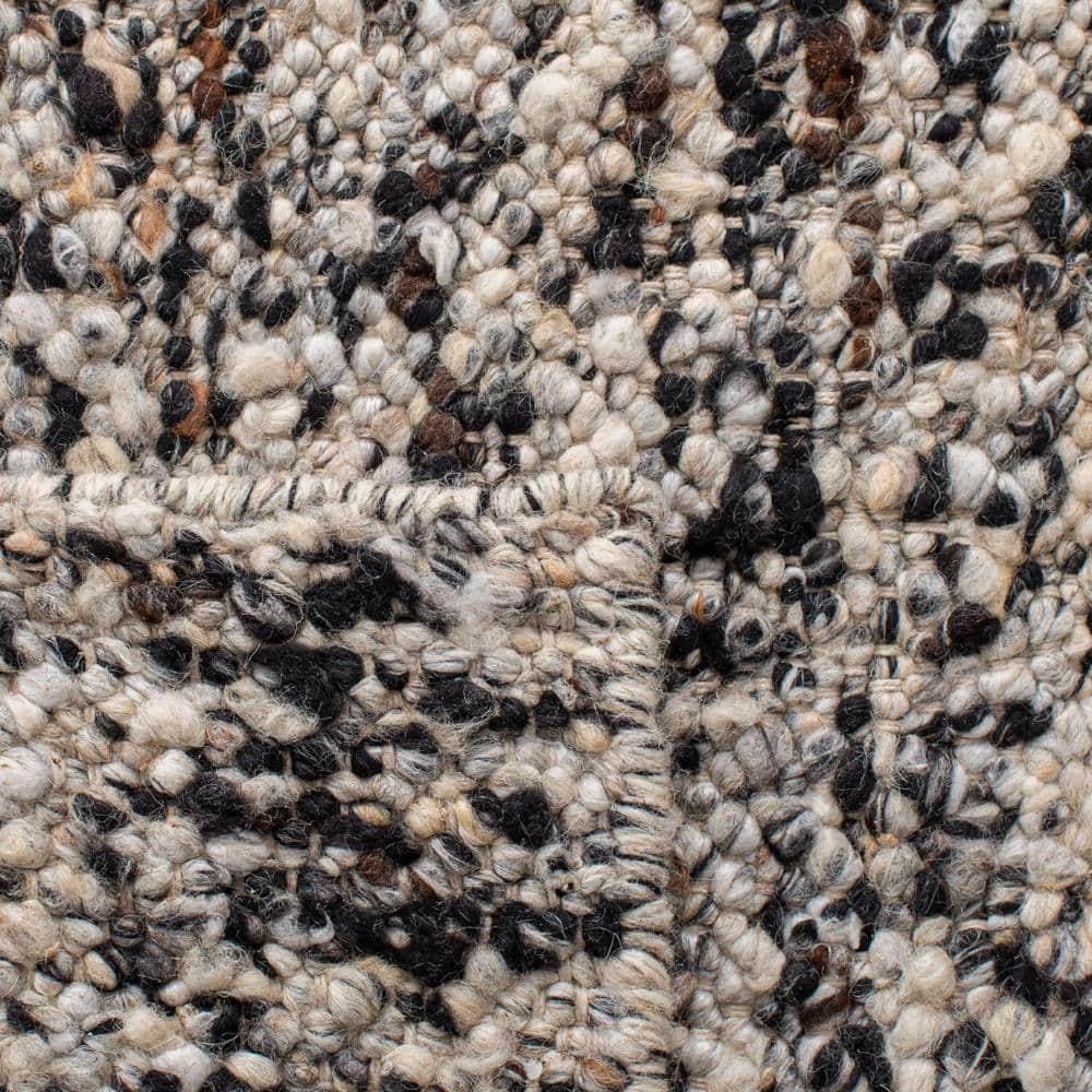 Beige and Grey Hand-Tufted Wool Rectangular Area Rug