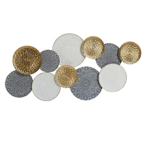 Metal Multi-Colored 48 in. W Connected Circles Wall Decor