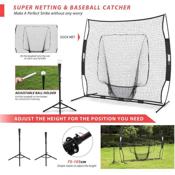 Vivohome 7 Ft X 7 Ft Baseball Backstop Softball Practice Net With Strike Zone Target And Carry Bag X002eirn39 The Home Depot