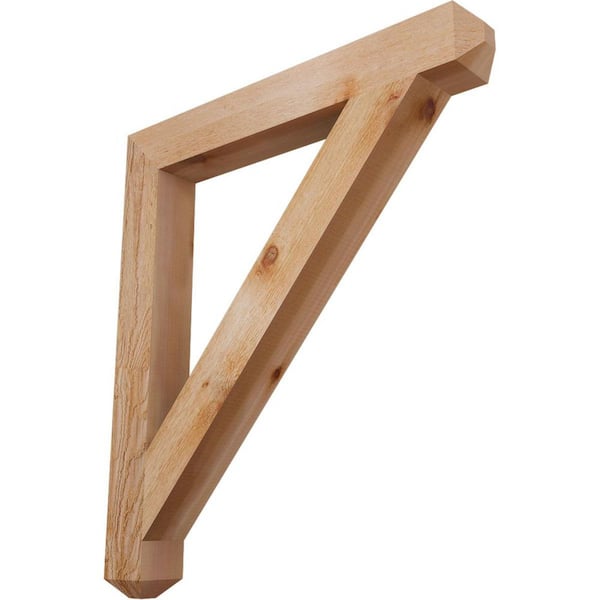 4 in. x 36 in. x 32 in. Western Red Cedar Traditional Craftsman Rough Sawn Bracket