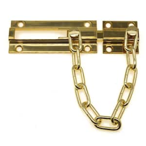 Solid Brass Chain Bolt Guard in Polished Brass No Lacquer