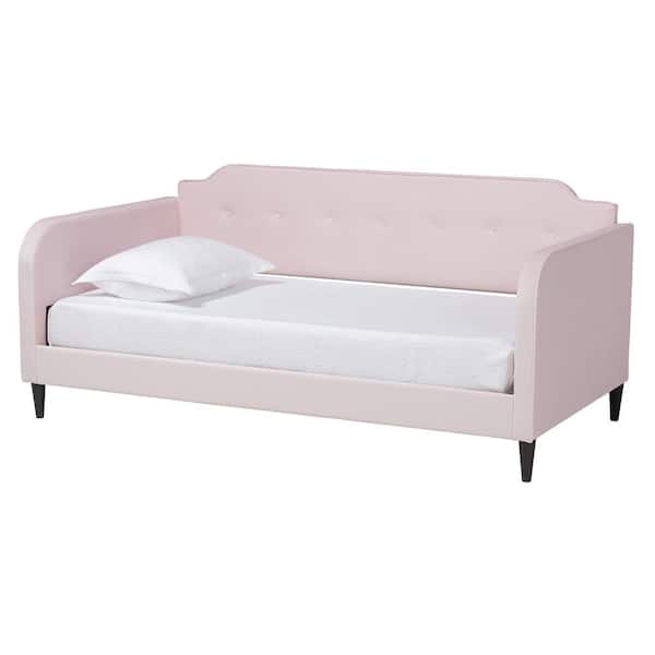 Baxton Studio Kaya Light Pink and Dark Brown Full Daybed