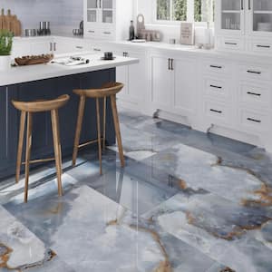 Splendor Blue 24 in. x 48 in. Lappato Porcelain Rectangular Wall and Floor Tile (10 Cases/155 sq. ft./Pallet)