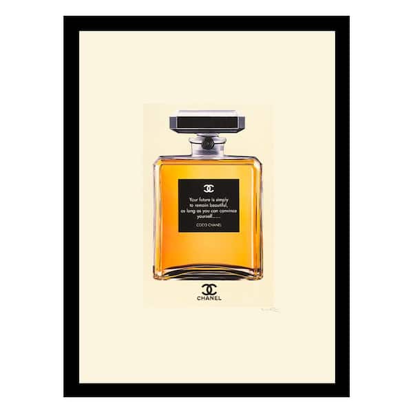 VENICE BEACH Collections Glam Perfume Bottle, Classic Quote by Fairchild Paris Framed Graphic Print Abstract Poster Art Print 18 in. x 14 in.