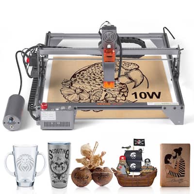 10-Watt Engraving Machine 15.7 in. x 15.7 in. Working Area 10000 mm/min with Eye Protection Cutter Wood Metal Acrylic