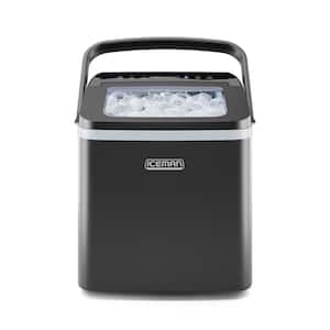 9 in. 22 lbs. Bullet Countertop Portable Ice Maker in Black with 2-Ice Sizes and Self Cleaning Function