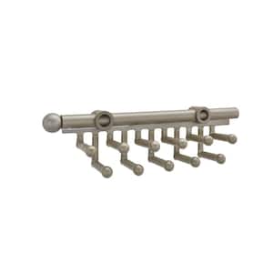 3 in. H x 3 in. W x 11.875 in. D Satin Nickel Pull-Out 11-Hook Tie/Scarf Rack