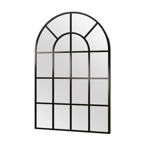 30 in. W x 48 in. H Rectangular Black Aluminum Alloy Framed Bathroom Wall Mirror