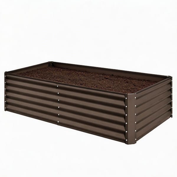 n.♡商品　garden　brown　5段 VAMOP Raised Garden Bed 72 x 36 x 18 in. Brown Galvanized Steel