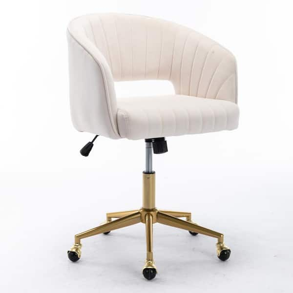 white velvet task chair