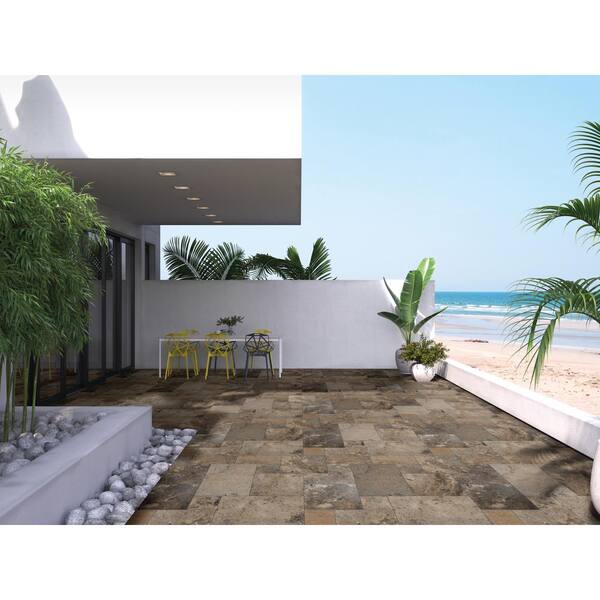 Silver 3 cm x 16 in. x 24 in. Tumbled Travertine Paver Tile (10-Pieces /480 sq. ft./Pallet)