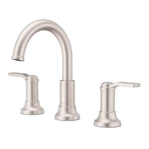 Briscoe 8 in. Widespread Double Handle Bathroom Faucet in Spot Defense Brushed Nickel