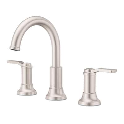 Briscoe 8 in. Widespread Double Handle Bathroom Faucet in Spot Defense Brushed Nickel — Home Depot clearance