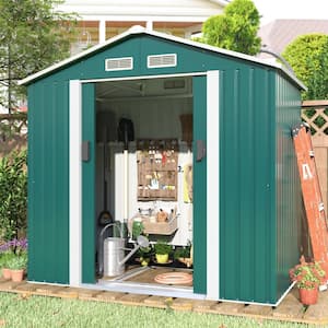 7 ft. W x 4 ft. D Metal Outdoor Storage Shed for Tool Backyard Garden with Floor Frame (28 sq. ft.)