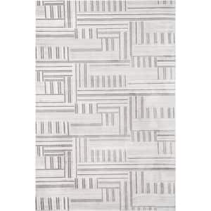 Violet Gray 5 ft. x 8 ft. Abstract Area Rug