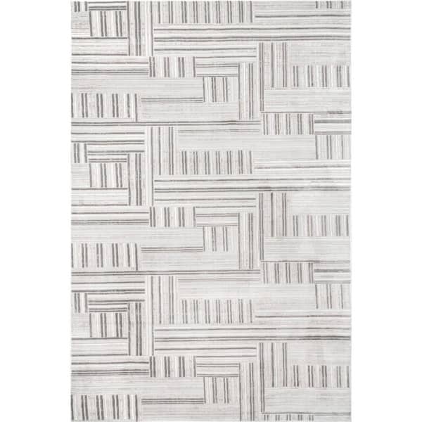 nuLOOM Violet Modern Abstract Linework Gray 9 ft. x 12 ft. Area Rug