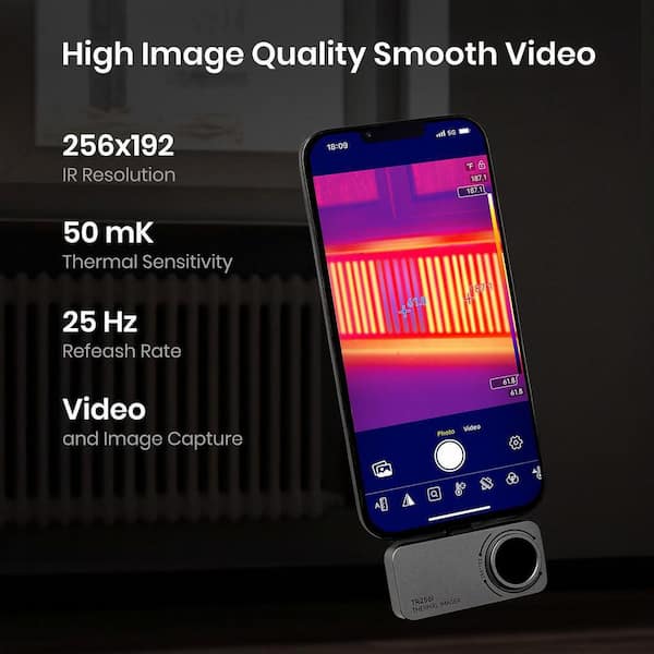 TR256i Thermal Imaging Camera Plug-in for iPhone and iPad,Detect Hot/Cold Spots for HVAC,Electrical and Home Inspections